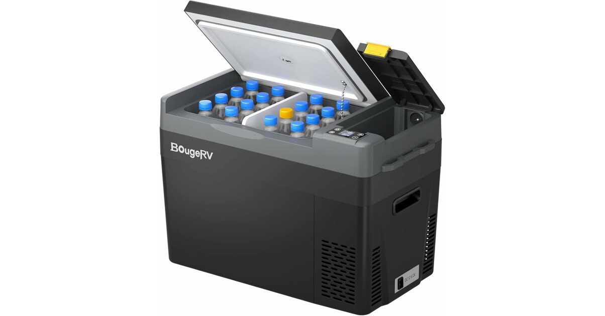 Glacière à Compression BougeRV Rocky2 39L - Frigo Portable -20°C, Batterie 173Wh, Double Zone - Pour Camping, Voiture